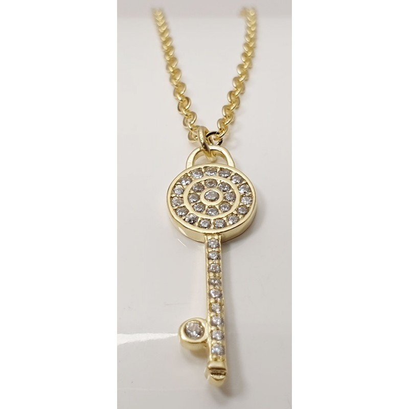 Damen Halskette mit Schlüssel 925/- Silber 157-117-g