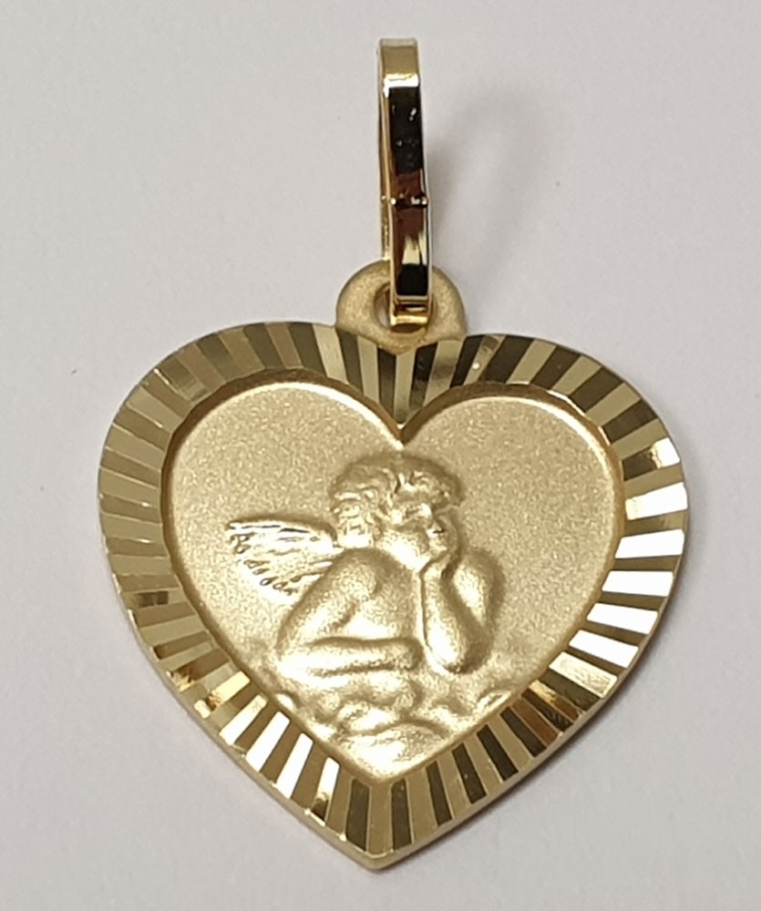 Taufe - Anhänger Gravurplatte Herz Schutzengel 333/- Gold 346-185163.300 -  Brintrup - Juwelen, Perlen, Uhren