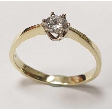 Damenring aus 585/- Gold Solitär Ring mit Brillant 080220solit