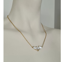 Damen Perlen-Collier 585/- Gelbgold mit Diamant collier mit zwischenteil