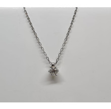 Damen Halskette 585/- Weißgold mit einem Brillantanhänger 4D678W4-22