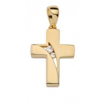 goldener Anhänger christliches Kreuz  Kommunionkreuz 12664726