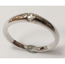 Damenring aus 585/- Weiss - Gold Solitär Ring mit Brillant 18005-008ct