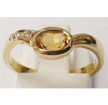 Damenring aus 585/- Gold Solitär Ring mit Citrin B044019