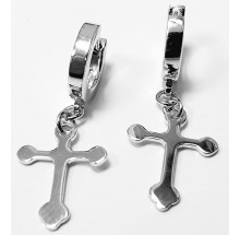 Damen und Herren Silber Creolen mit Kreuzeinhänger 425-30-10299-000