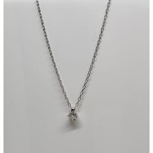Damen Halskette 585/- Weißgold mit einem Brillantanhänger 4D677W4-25