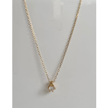 Damen Halskette 585/- Gelbgold mit einem Brillantanhänger 4D676G4-2
