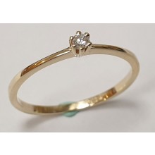 Damenring aus 333/- Gold Solitär Ring mit Brillant 503642-g-k