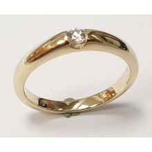 Damenring aus 585/- Gold Solitär Ring mit Brillant 18005-008gg